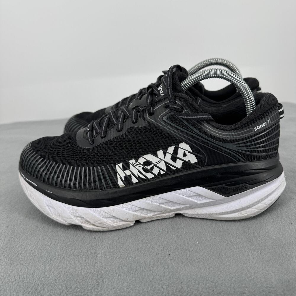 Hoka One One‎ Bondi 7 Wide 2E Mens 7 Black Running Shoes